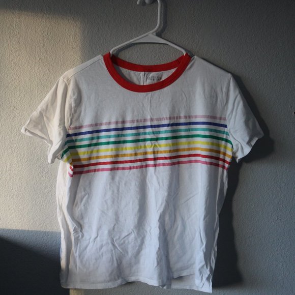Old Navy Tops - OLD NAVY Rainbow Striped Ringer Tee Old Navy Tops - OLD NAVY Rainbow Striped Ringer Tee